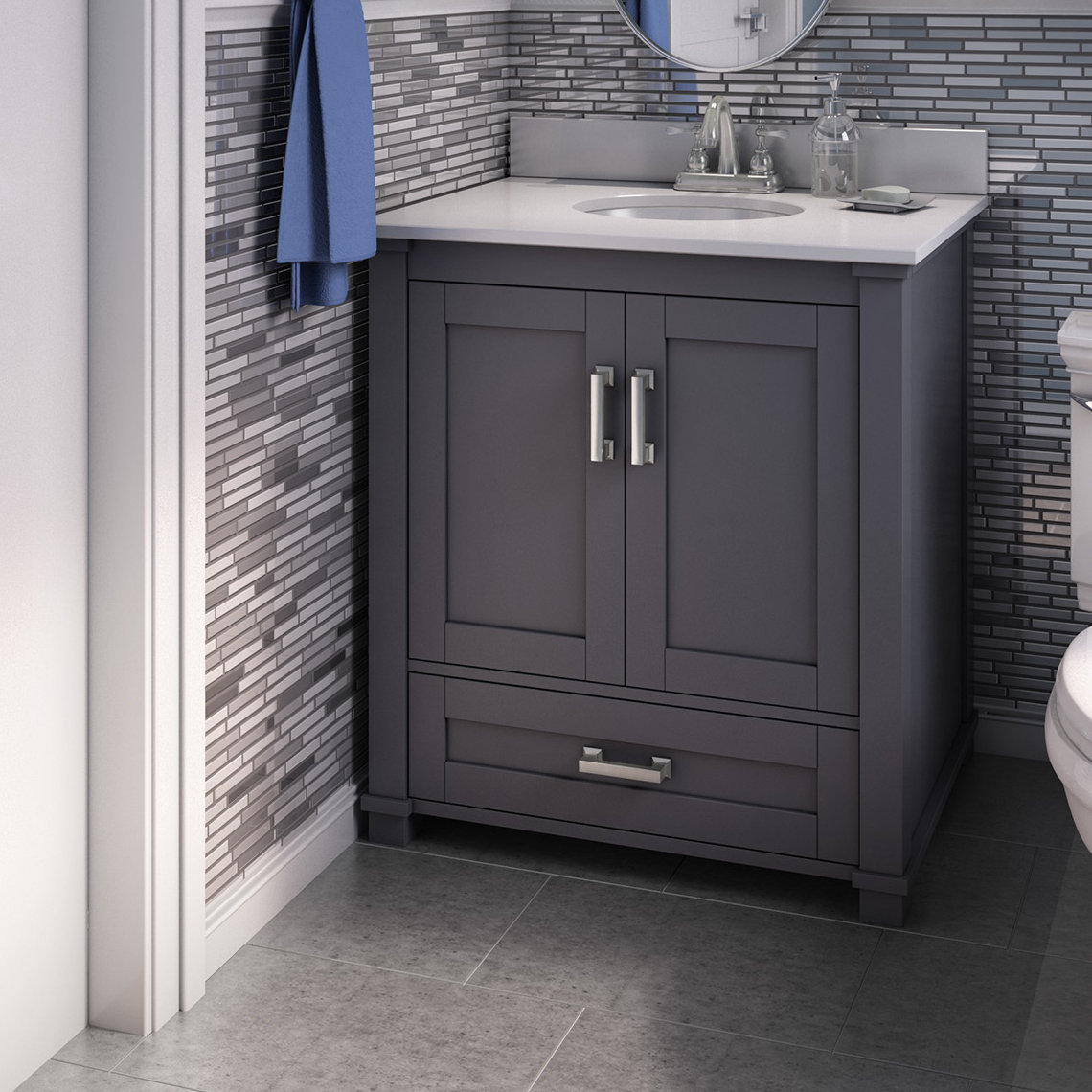 Bello Freestanding Style 30" Single Sink Bathroom Vanity Base Only ...